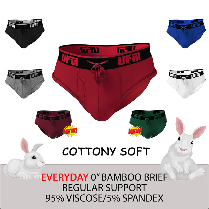 REG Support 0 inch Briefs Bamboo Available in Black, Red, Gray, Royal Blue, White +New Wine and Pine
