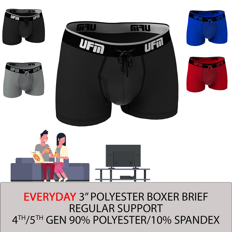 Parent UFM Underwear for Men Everyday Polyester 3 inch Trunk Multi 800