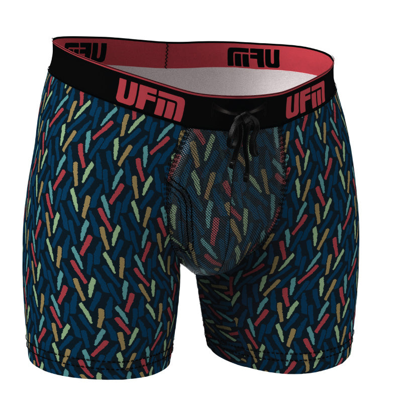 Parent UFM Underwear for Men Everyday Polyester 6 inch Boxer Brief Confetti 800 NEW