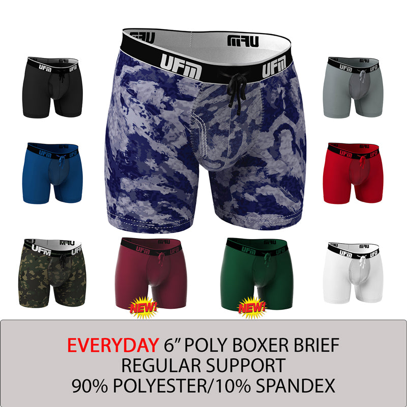 Boxer Brief 6 inch Poly-Pouch Underwear for Men-REG Patented Support
