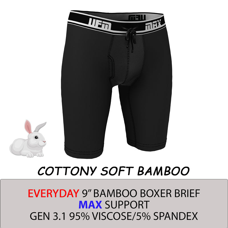 Boxer Briefs Bamboo Long-Pouch Underwear for Men - New 3.1 MAX Support