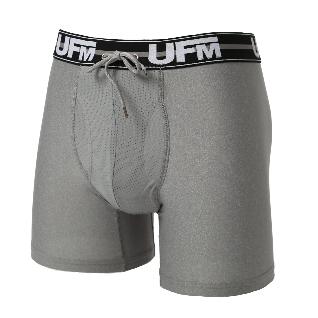 UFM Mens Polyester/Spandex 6 inch Inseam Boxer Brief Featuring UFM's  Exclusive Patented Adjustable Support Pouch, Max Support, Black, 28-30  Waist 