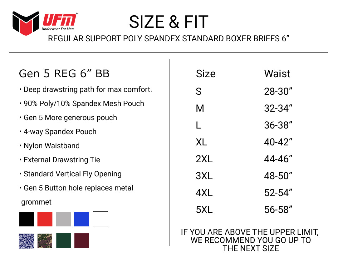 UFM Boxer Brief 6" - Polyester REG Support